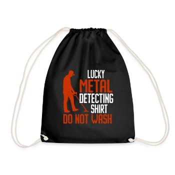 Metal Detector Shirt for Men Lucky Metal Detecting - Turnbeutel - Schwarz - Vorne