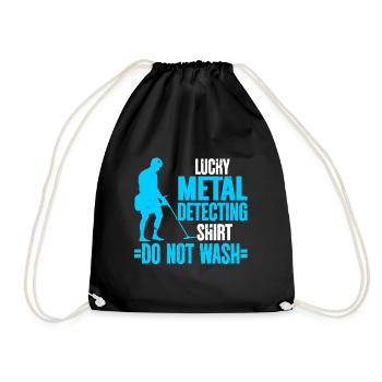 Metal Detector Shirt for Men Lucky Metal Detecting - Turnbeutel - Schwarz - Vorne