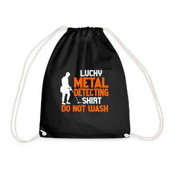 Metal Detector Shirt for Men Lucky Metal Detecting - Turnbeutel - Schwarz - Vorne