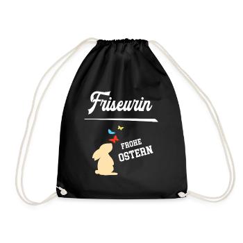 Friseurin Ostern Geschenk Frisörin Coiffeur Chefin - Turnbeutel - Schwarz - Vorne