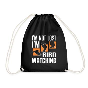 Bird Watching Cute Bird Lover - Drawstring Bag - black - Front