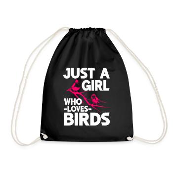 Bird Watching Cute Bird Lover - Drawstring Bag - black - Front
