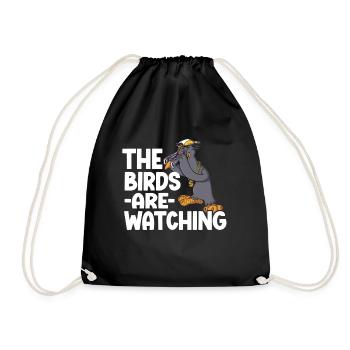 Bird Watching Cute Bird Lover - Drawstring Bag - black - Front