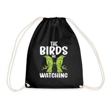 Bird Watching Cute Bird Lover - Drawstring Bag - black - Front