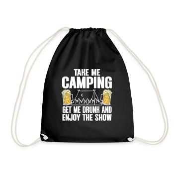 Camping Campfire Camper - Turnbeutel - Schwarz - Vorne