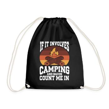 Camping Campfire Camper - Turnbeutel - Schwarz - Vorne