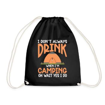 Camping Campfire Camper - Turnbeutel - Schwarz - Vorne