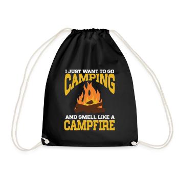 Camping Campfire Camper - Turnbeutel - Schwarz - Vorne