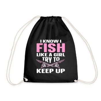 Fishing Design Fish Lover Fisherman - Turnbeutel - Schwarz - Vorne