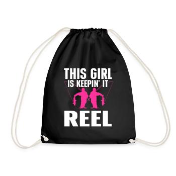 Fishing Design Fish Lover Fisherman - Drawstring Bag - black - Front