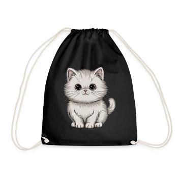 Chat persan - Sac de sport léger - noir - Devant