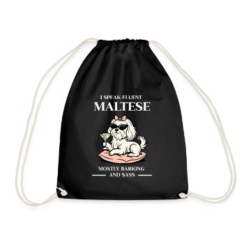 Attitude maltaise – Aboyement, impertinence et style - Sac de sport léger - noir - Devant