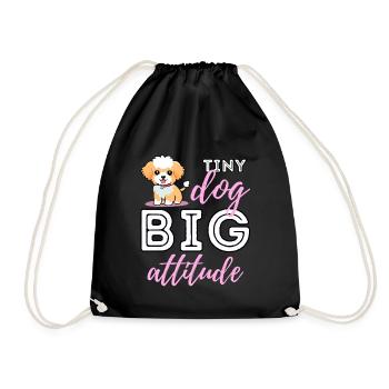 Petit chien, grande attitude – Personnalité mignonne de Maltipoo - Sac de sport léger - noir - Devant