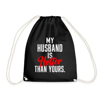 Mon mari est plus chaud que le tien. - Sac de sport léger - noir - Devant