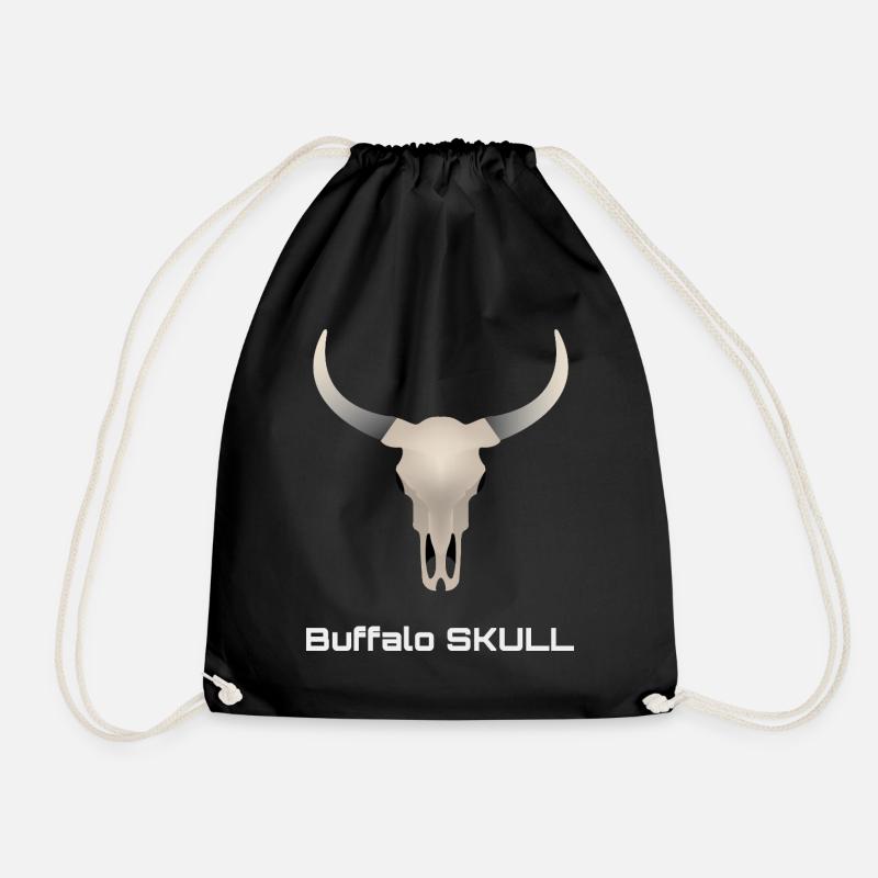 Büffelschädel - Turnbeutel - Schwarz