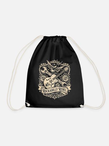 Rockabilly Rebel Vintage Gitarre - Turnbeutel - Schwarz