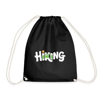 Hiking-Liebe Outdoor Abenteuer Geschenk Wandern - Turnbeutel - Schwarz - Vorne