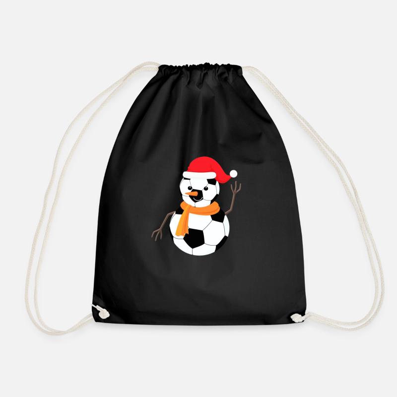 Fußball-Schneemann - Turnbeutel - Schwarz