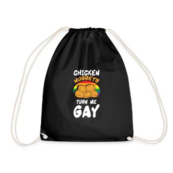 Lustige Huhn Nuggets LGBT - Turnbeutel - Schwarz - Vorne