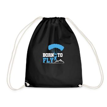Born To Fly Paragliding Adventure Paraglider - Drawstring Bag - black - Front