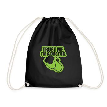 Trust Me I'm a Dogtor Funny Vet Veterinarian Dog - Drawstring Bag - black - Front