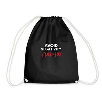 Avoid Negativity Funny Math Puns Geometry Algebra - Drawstring Bag - black - Front