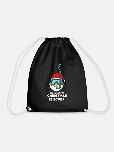 Alles, was ich für Weihnachten will, ist Scuba Xmas Scuba Diver - Turnbeutel - Schwarz