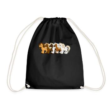 Horse Shirt Girl Super cute horse / pony - Drawstring Bag - black - Front