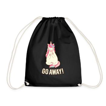Licorne Licorne Go Away Doigt Moyen Drôle - Sac de sport léger - noir - Devant