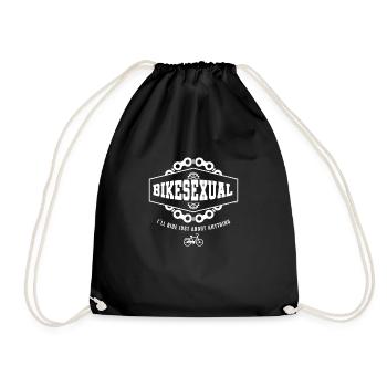 Bikesexual Cycling Bike Cyclist Bikers Bicycle - Drawstring Bag - black - Front