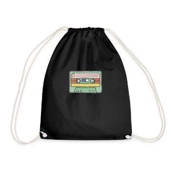 Bande Cassette Rétro - Sac de sport léger - noir - Devant