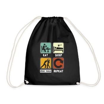 Mangez sommeil Krav Maga Répéter le combat d’arts martiaux - Sac de sport léger - noir - Devant