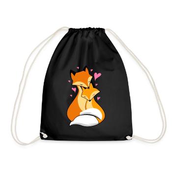 renards amoureux - Sac de sport léger - noir - Devant