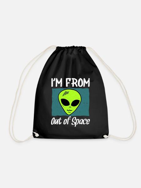 ALIEN UFO I ́M FROM OUT OF SPACE - Drawstring Bag - black