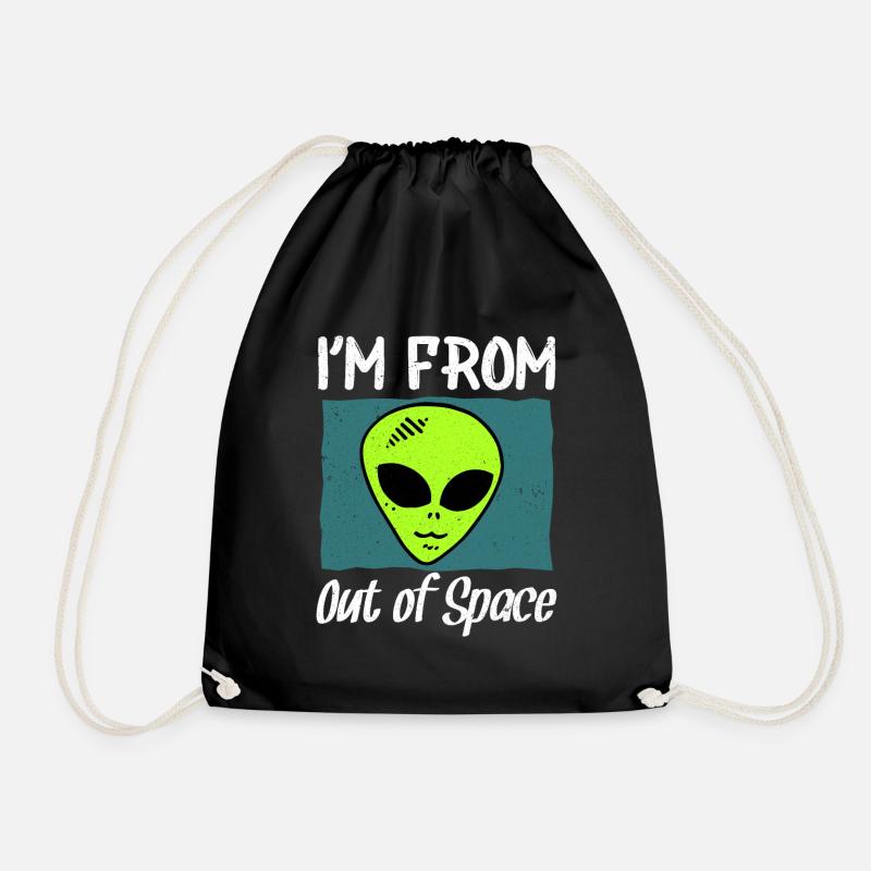 ALIEN UFO I ́M FROM OUT OF SPACE - Drawstring Bag - black