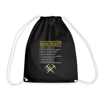 10 Reasons Geologist Earth Rocks Science Physics - Drawstring Bag - black - Front