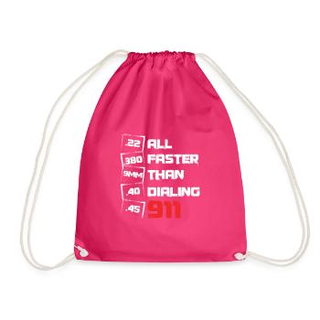 All Faster Than Dialing Artillery Rights Gunsmith - Drawstring Bag - fuchsia - Front