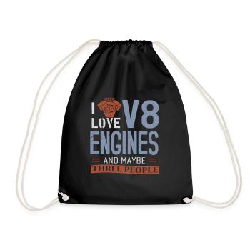Moteur V8 Moteur Muscle Car - Sac de sport léger - noir - Devant