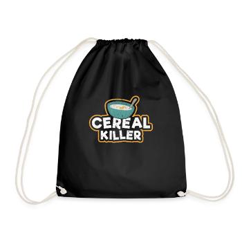 Cereal Killer Muesli marshmallows Gift - Drawstring Bag - black - Front