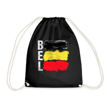 Belgien - Turnbeutel - Schwarz - Vorne