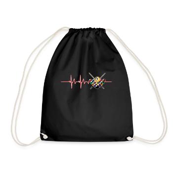 Billiards Hearbeat Snooker Billiardist Nine Balls - Drawstring Bag - black - Front