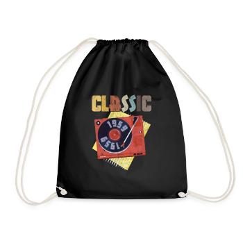 Classique 1959 Bébé 61 st Anniversaire Retro Party - Sac de sport léger - noir - Devant