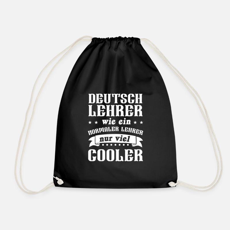 Deutsch Lehrer Schule Unterricht Schüler Geschenk - Turnbeutel - Schwarz
