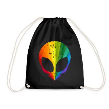 Gay Pride Alien - Turnbeutel - Schwarz - Vorne