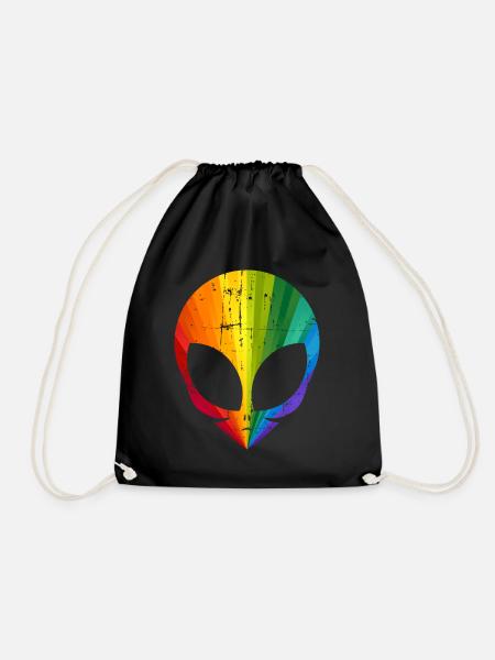Gay Pride Alien - Turnbeutel - Schwarz