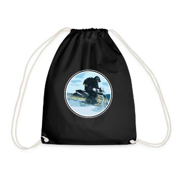 Motoneige cadeau motoneige - Sac de sport léger - noir - Devant