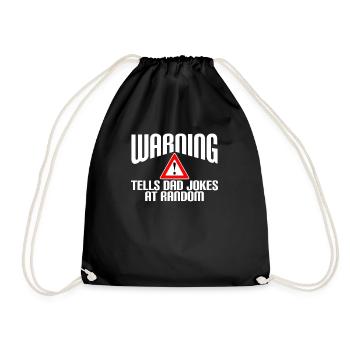 Warning. Tells dad jokes at random - Sac de sport léger - noir - Devant