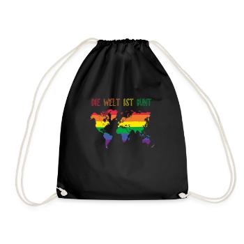 Carte du monde cadeau d'amour LGBT Homo fierté coloré queer - Sac de sport léger - noir - Devant