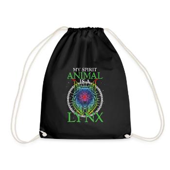 Lynx Lover Big Cat My Spirit Animal Is A Lynx Cat - Drawstring Bag - black - Front