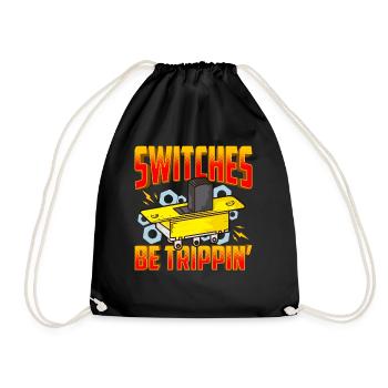 Switches Electrician Trippin Jokes - Drawstring Bag - black - Front